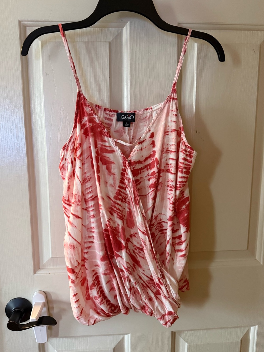 GGO coral Tie-Dye Draped Spaghetti-Strap Camisole